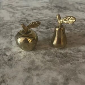 Solid brass apple and pear mini